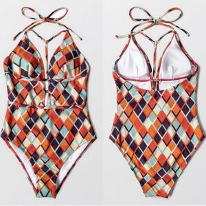 Cupshe Multicolor Geometric Swimsuit